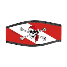 BestDivers Maske Arkalığı Jolly ROGER Neopren Velkrolu Gümüş