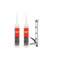 Würth Duşakabin Silikonu Şeffaf Su Geçirmez Ve Sızdırmaz 310 Ml 2 Adet + Silikon Tabancası Şeffaf