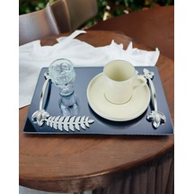 Elegance Söz Kahve Tepsisi Gümüş Gümüş