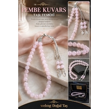 Pembe Kuvars Taşı Tesbih 33 Lük Tesbih Erkek Tesbihi Pembe Pembe