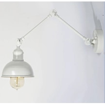 Riolight Modern,vintage,rustik Beyaz 1xe27 Duylu Metal Hareketli Başlık Akrobat Duvar Aplik Beyaz