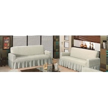 Altın Kelebek Bürümcük Koltuk Örtüsü Maxi Çekyat (3+3)-Gri