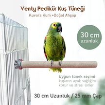 Vixpet Venty Pedikür Papağan Tünek 30 cm Uzunluk 25 mm Çap / 1 Adet - Kumlu Tünek- Zımpara Tünek