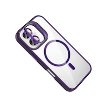 Joko Apple İphone 16 Plus Remim Lensli Magsafe Standlı Kapak - Derin Mor 0.2M-Çok Renkli