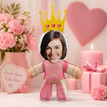 Bk Gift Kişiye Özel Fotoğraflı Kraliçe Bebek Yastık, Sevgiliye Anneler Günü Anneye Çok Renkli