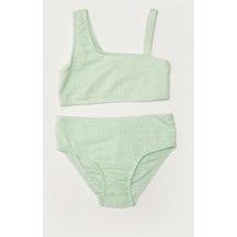 Deep Beach Dokulu Kumaş Kız Çocuk Bikini Takım 001