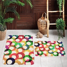 Rovigo Home Baskılı Kaymaz Taban 2 Li Banyo Paspas Takım Rvg5107-100X60-60X50 Çok Renkli