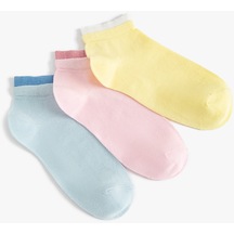 Koton 3'lü Patik Çorap Seti Çok Renkli Multıcolor 4sak80225aa