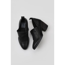 01WP4200 Bueno Shoes Siyah Flotter Deri Kadın Topuklu Ayakkabı