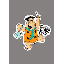 Taş Devri Fred Çakmaktaş Araba, Motorsiklet, Kask, Laptop,cam Sticker 14x13 Cm