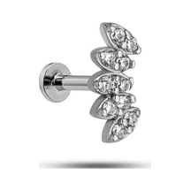 925 Ayar Gümüş Rodyumlu Minimal Beşli Mekik Model Tragus Piercing Küpe Gümüş