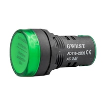 Gwest 22 - 24v - Y Led Sinyal 24v. Ac-dc Yeşil 10 Adet