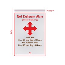 50 X 65 + 5 Cm. Şeffaf Bantlı Jelatin - Yapışkanlı Poşet 25 Adet