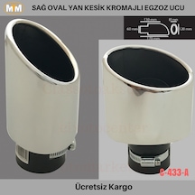 Carmind Sağ Oval Yan Kesik Kromajlı Egzoz Ucu C-433a