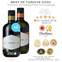 Gaia Pearls İkili Gurme Set 250 Ml X2 Avrupa Birliği Coğrafi İşaretli Milas Memecik Erken Hasat Soğuk Sıkım Zeytinyağı