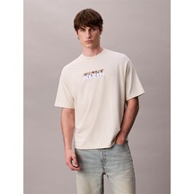 Calvin Klein Erkek Pamuklu Bisiklet Yaka Kısa Kollu Beyaz T-shirt Lv04rd808g-yae-10169 Beyaz