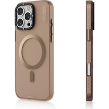 İphone Uyumlu 16 Pro Kılıf Magsafe Şarj Özellikli Youngkit Hidden Sand Serisi Kapak Gold Gold