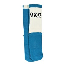 Erkek Mavi-beyaz Logolu Yarım Havlu Soket Çorap Mavi
