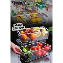 Nandy Home Maxi Tall Clear Buzdolabı Dolap Içi Düzenleyici Organizer 3 Adet Şeffaf