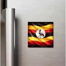 Uganda Uganda Abstract Ülke Bayraklı Buzdolap Magneti - 9x9 Cm