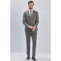 İmza Koyu Antrasit Düz Bez Ayağı 6 Drop Slim Fit Classic Esnek Takım Elbise 1001240173 Koyu Antrasit