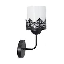 Rustik Retro Modern Model Şık Siyah Aplik Beyaz Cam Taçlı