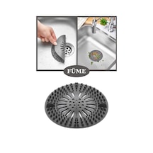 Flosoft Süzgeçli Lavabo Banyo Küvet Tıkacı, Yuvarlak Evye Küvet Banyo Gider Kapağı Füme
