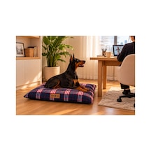 Kedi Ve Köpek Yer Minderi Üst Kalite Yıkanabilir Kılıflı Fermuarlı Boncuk Elyaf Kaydırmaz Taban Kedi Ve Köpek Yatağı Danish Lacivert - 940930911