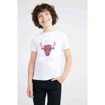 Tshirthane Chicago Baskılı Unisex Çocuk Beyaz T-Shirt