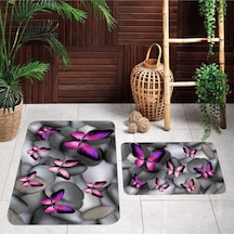 Eliana Home Dijital Baskılı 2'li Banyo Paspas Takımı Lna5036 Mor