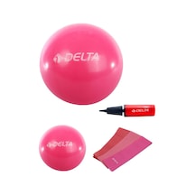 Delta- 65 cm-20 cm Pilates Topu 3'lü Pilates Bandı Egzersiz Direnç Lastiği Pilates Topu Pompası Seti