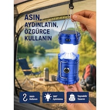 Güneş Enerjili Katlanabilir Kızaklı Kamp Feneri Usb Şarjlı, Çok Yönlü Ve Dayanıklı Tasarım Renkli