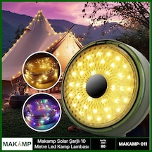 Solar Şarjlı 10 Metre Led Kamp Lambası Çok Renkli