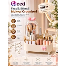 Need Şeffaf Kapaklı Toz Korumalı Fırçalık Bölmeli Makyaj Organizeri Kozmetik Düzenleyici Krem Nd-8069-crm
