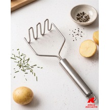 Paslanmaz Çelik Patates Ezici Profesyonel Metal Püre Yapıcı Ergonomik Saplı Mutfak Aleti
