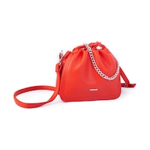 Nas Bag Kadın Zincirli Büzmeli Çıtçıtlı Omuz Ve Çapraz Çanta Kırmızı