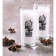 Kişiye Özel Renkli Baskılı Alemin Kralı İkili Rakı Bardağı Seti-1