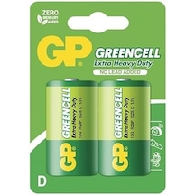 Gp Batteries Gp13g Greencell R20p/1250/d Boy Kalın Pil, 1.5 Volt, 2'li Kart
