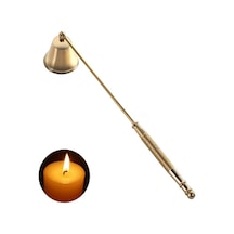 Çelik Gold 24 Cm Dekoratif Çan Dizayn Saplı Mum Söndürücü Cin818s