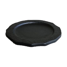 Melamin Çukur Köşeli Servis Tabağı Siyah 25cm - Melamin Sunum Tabağı