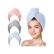 's Saç Havlusu, Premium Mikrofiber Kumaş İle Yüksek Emicilik, Düğmeli Pratik Tasarım, Kadınlar İçin İdeal Saç Çok Renkli