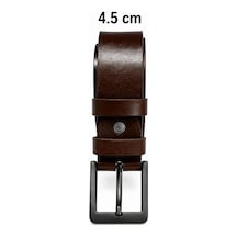 Ertaş Trend Store Erkek Hakiki Deri 4.5 CM Kot ve Kumaş Pantolon Kemeri Metal Tokalı Kahverengi Çok Renkli