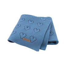 Sones Çok İşlevli Bebek Örgü Aşk İçi Boş Rüzgar Geçirmez Klima Battaniyesi Kılıfı, Boyut: 100x80cm Kot Mavisi Mavi