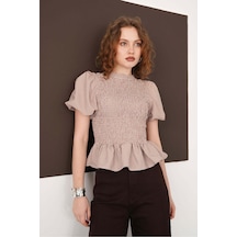 Verymoda Gipeli Bisiklet Yaka T Bluz D2999 Kahve