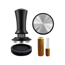 Metabagua Kahve Espresso Sabotajı 51mm, Wdt Aracıyla Kalibre Edilmiş Yaylı, Silikon Matlı, Espresso Kahve Makinesi Için Avz10d Gri - Siyah