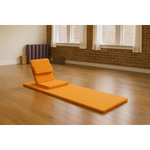 Backjack Meditasyon Sandalyesi Destekli Yer Minderi + 60x180 Kumaş Mat - Backjack 3xl Turuncu