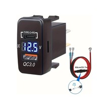 Çizgili 1pc Hızlı Şarj 3.0 & Pd Çift Usb Port Şarj Soketi Adaptörü, Mat Son, Usb Tip-c, Sert Bağlantı Güç Aksesuarı, Evrensel Uygun, Erkekten Dişli Bağlantı, 36v Çalışma Gerilimi Araçları İçin, Bataryasız