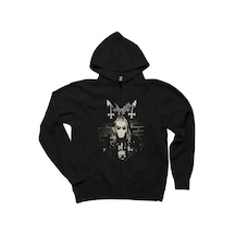 Mayhem Per Yngve Ohlin Siyah Fermuarlı Kapşonlu Sweatshirt Siyah