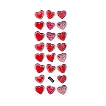 Sticker Kabartmalı Sticker Defter, Planlayıcı Etiket - Cb-528 16x7 Cm-desenli Kalp