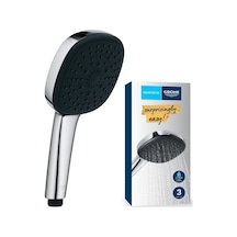 110 El Duşu, 3 Akışlı Masaj, Yağmur & Jet , Smartswitch, 110mm Kare Duş Başlığı, Silikon Halka, Kireç Önleyici Sistem, Krom, 26092001
